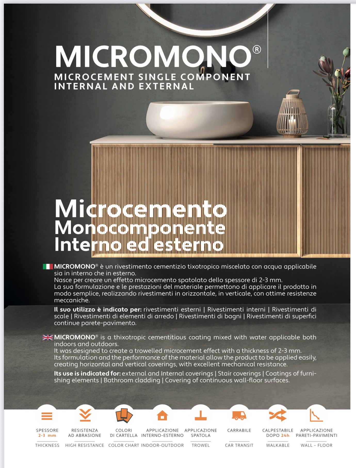 ETRON Mikromono 15 kg - Høytytende mikrosement fra Nordflo for moderne overflatebehandling