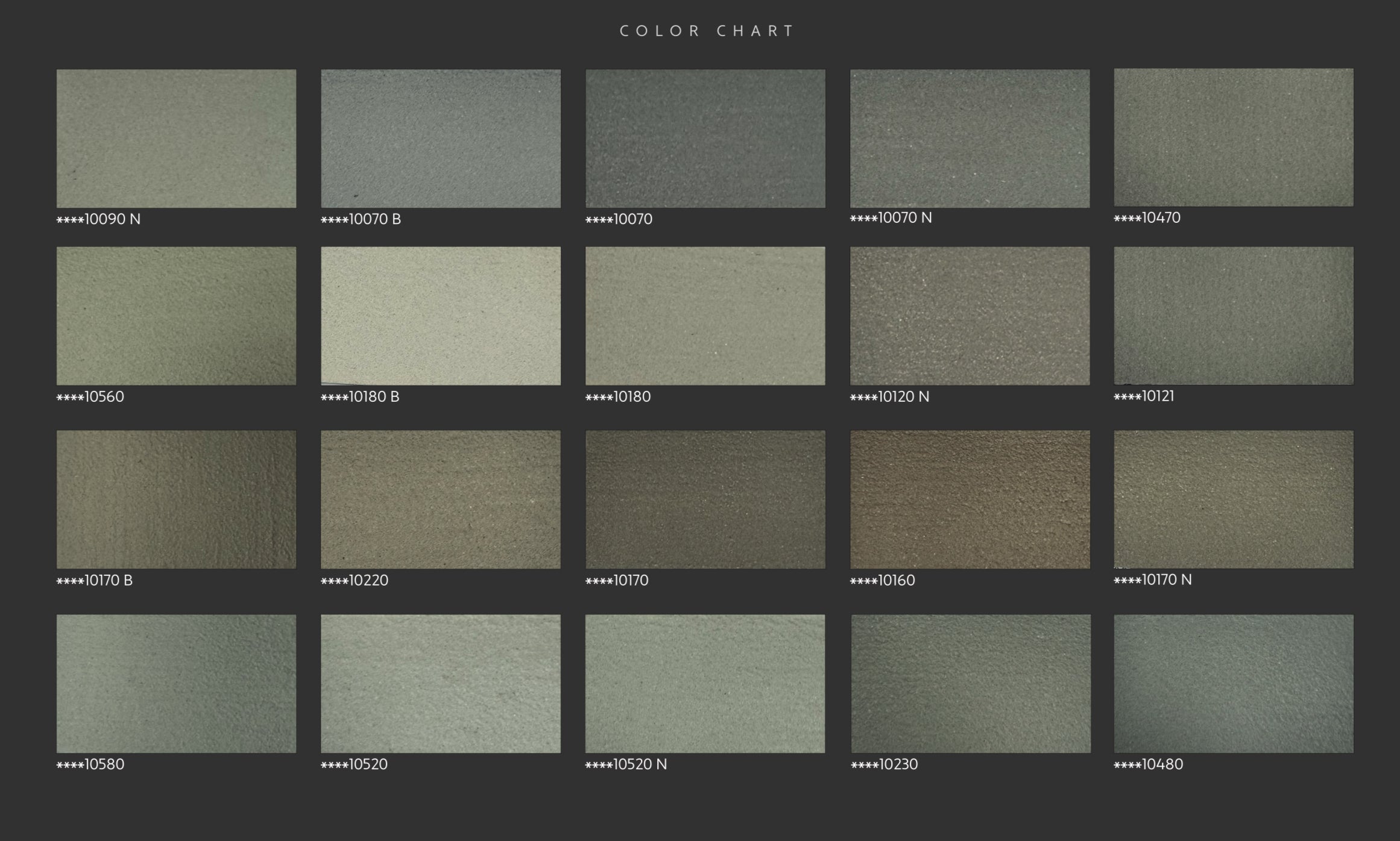 Color chart showcasing various shades for MIKROLOGGIA 15 kg by Nordflo, featuring versatile epoxy and mikrosement options.