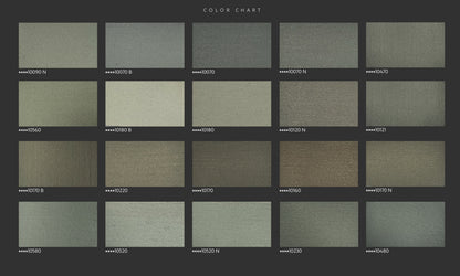 Color chart showcasing various shades for MIKROLOGGIA 15 kg by Nordflo, featuring versatile epoxy and mikrosement options.