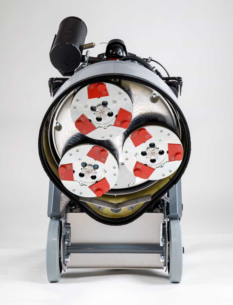 Propan Betongsliper L20GS7 – 20" med tre slipehoder for effektiv betongslipning uten strøm.