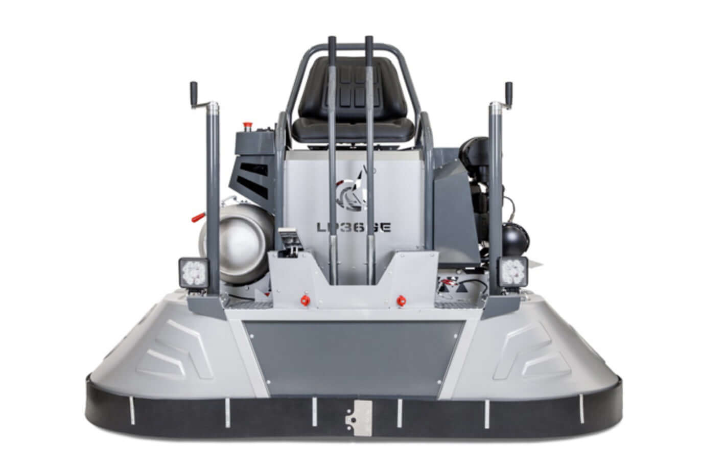 LP36GE – 80" Propanbasert Ride-On Poleringsglatter baksidevisning med KOHLER-motor og 13,2" verktøyholdere.