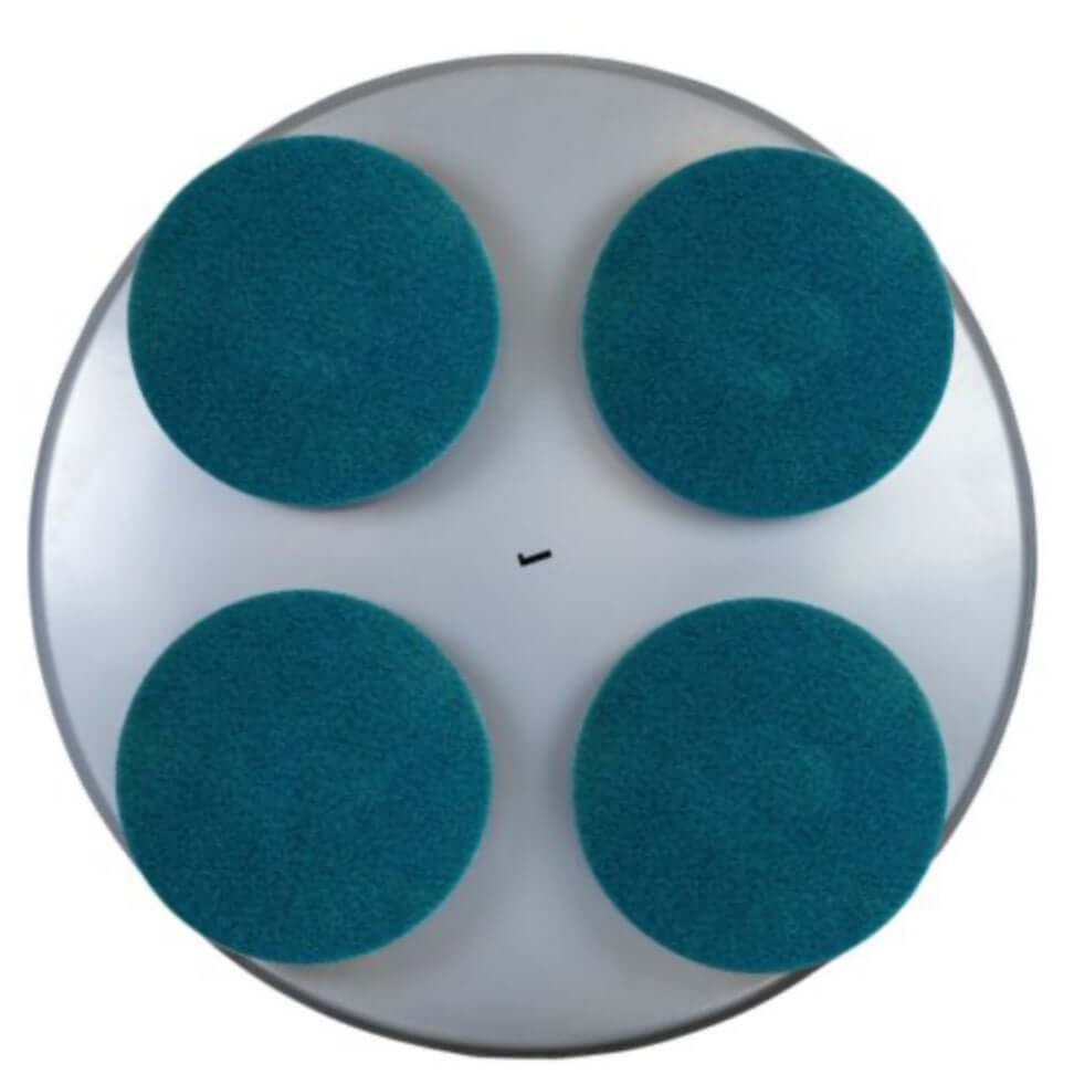 LP36GE – 80" Propanbasert Ride-On Poleringsglatter verktøyholdere med blå pads for effektiv betongpolering.