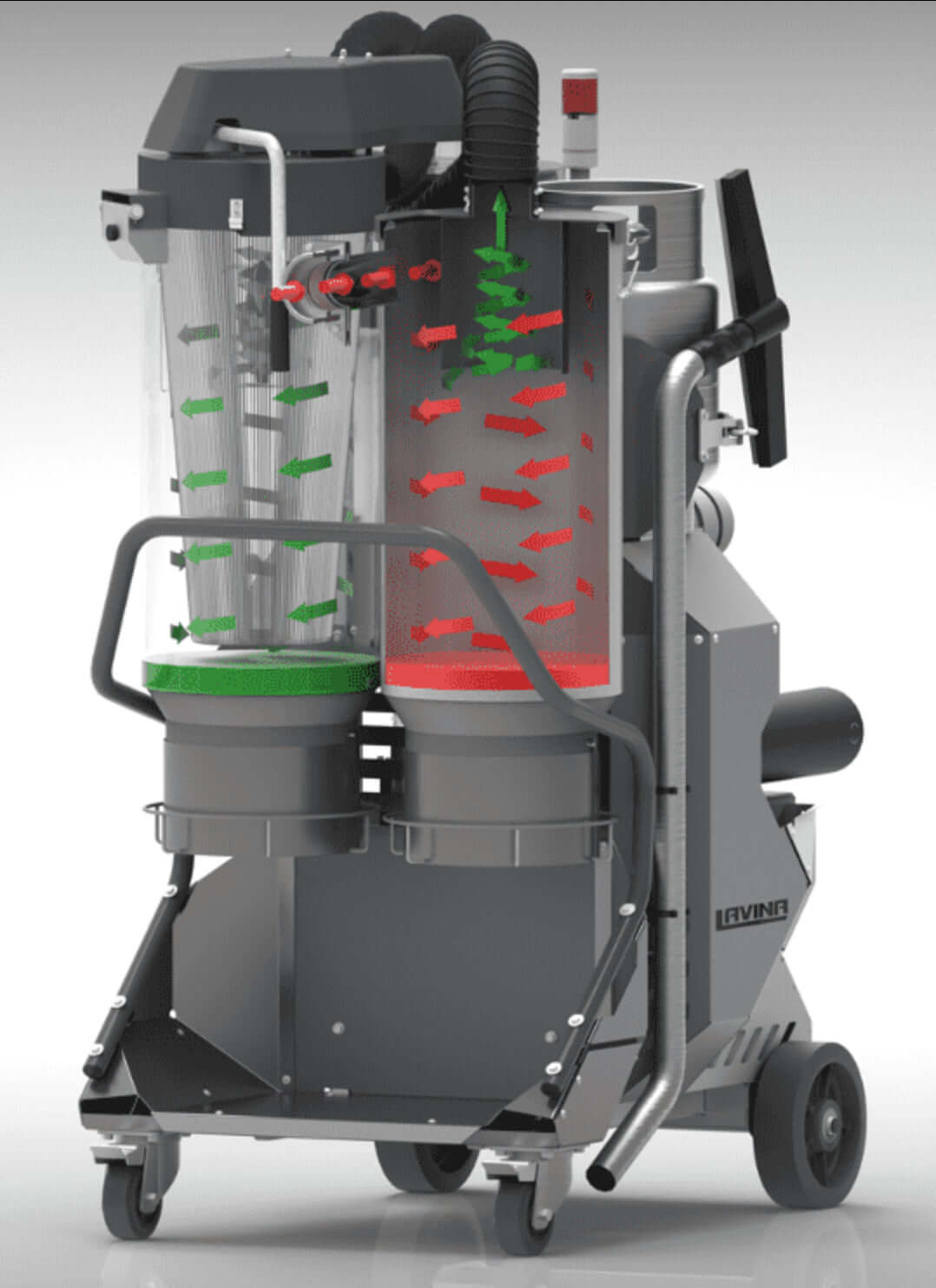 V32E – Elektrisk Støvsuger for mikrosement og epoxy, med effektiv fire-trinns filtrering.