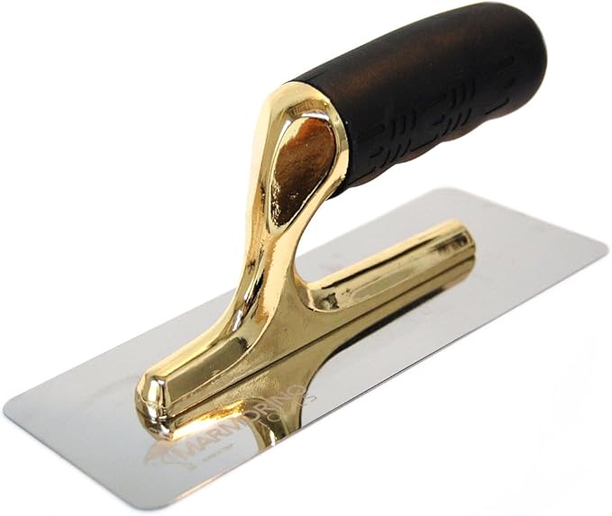 Elite Pro 200/80 trowel with gold aluminum handle, ideal for precise mikrocement and epoxy finishes.