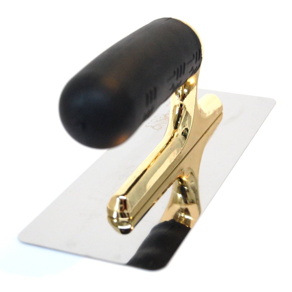 Elite Pro 200/80 trowel with gold aluminum handle and polished steel blade for precise mikrosement applications.