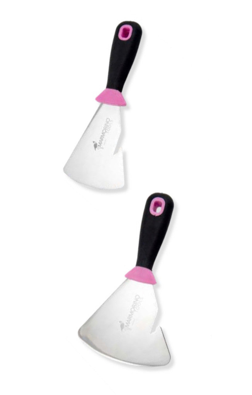 Venice Bucket Spatola 80mm with curved stainless steel blade for easy material retrieval, perfect for Nordflo microcement and epoxy.
